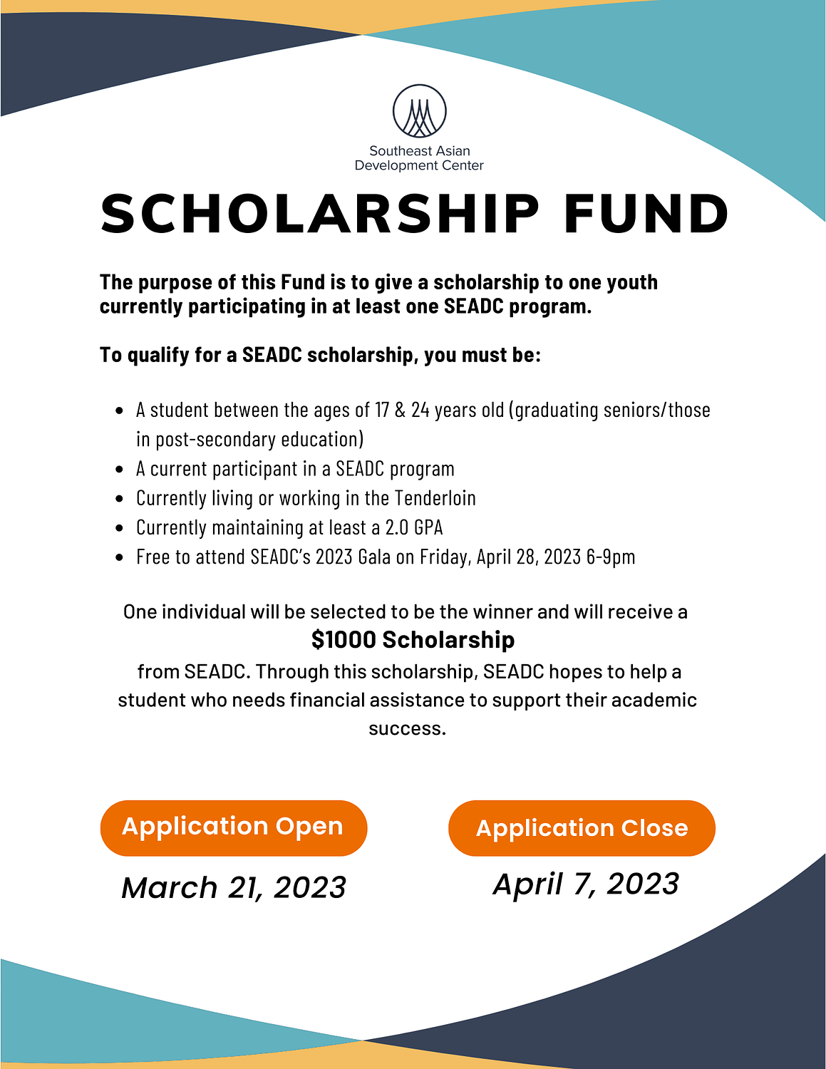 2023 Scholarship Fund Flyer | SEADC